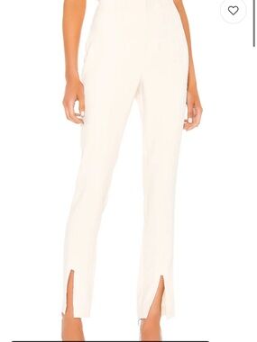 High-Rise White Tailored Pants